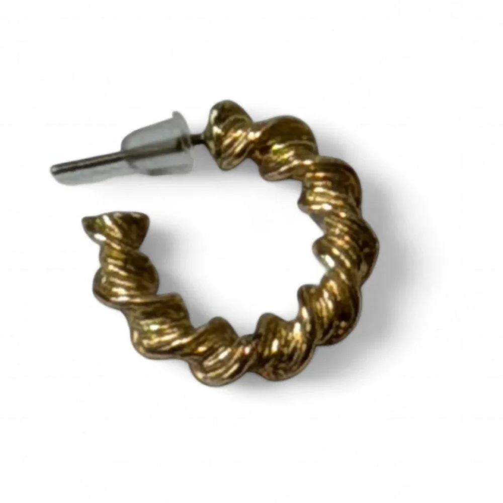 Gold Tone Twisted‎ Rope Hoop Earrings